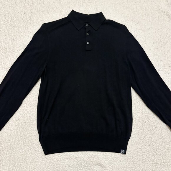 Perry Ellis Other - Perry Ellis Black Long-Sleeve Polo Sweater